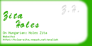 zita holes business card